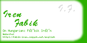 iren fabik business card